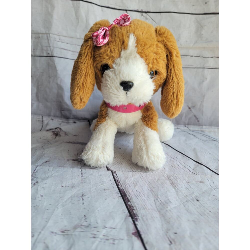 Mattel Barbie Plush Talking Puppy Dog w/ Lighted Collar 7inch Tall Works
